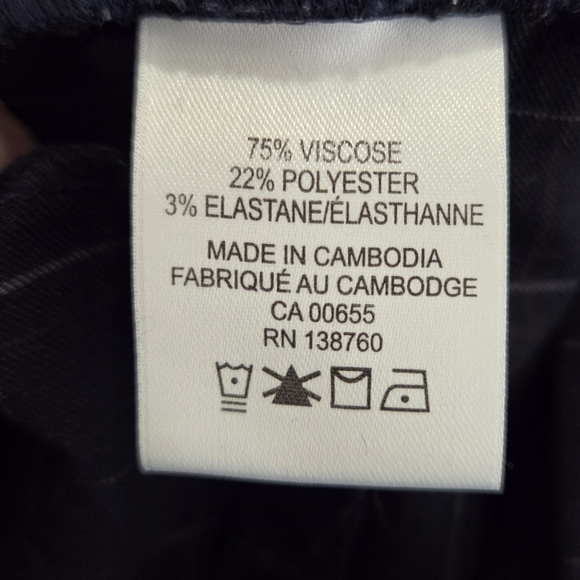 Reitmans Women's Blue Checkered Straight Leg Pants Size Med - Picture 5 of 6